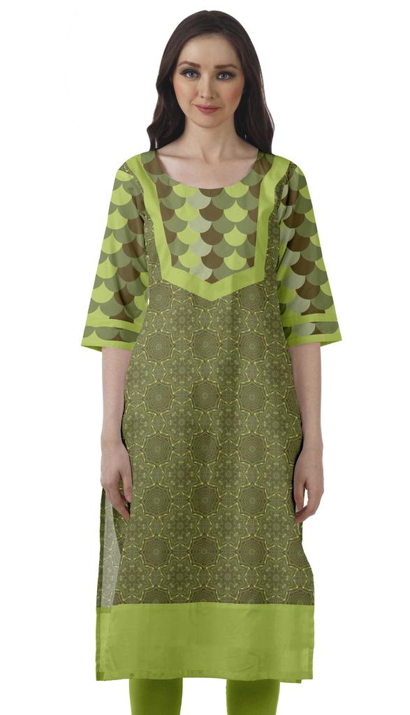 Moomaya Дизайнерская прямая женская туника Kurti с принтом, длинная индийская туника