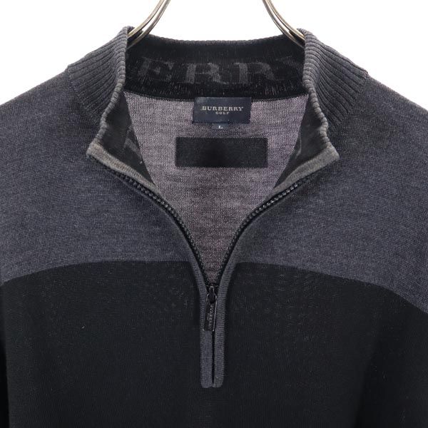 Burberry Свитер с длинным рукавом на молнии до половины GOLF Sanyo Shokai Вязаный с длинным рукавом Мужской Б/У