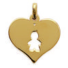[C7259] - Gold Plated 'Boy Heart' Pendant - 20x18 Mm