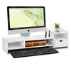 Flaneo KD3 Monitor Desktop with Desktop Keyboard Desktop 2 Width Desktop Computer Stand Stand, Stand, Drawer, Rack, Storage, Rack, Tiers, 66.4cm,