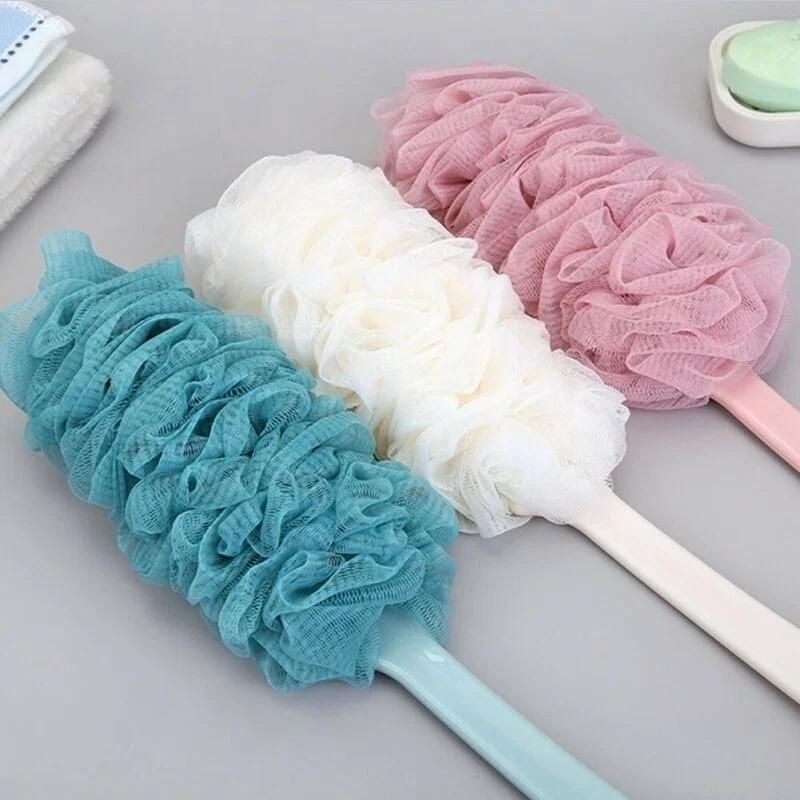 1PCS Long Handle Bath Brush Back Bath Shower Scrubber Body Soft Mesh Scrub Puff Clean Oneself Bath Back Brush