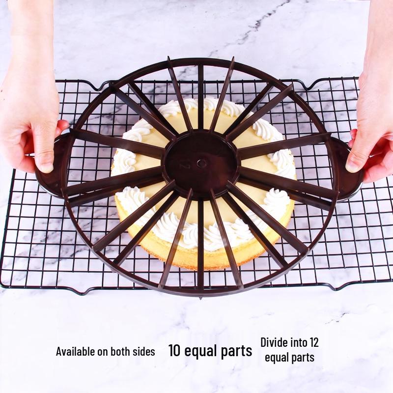 Round Cake Layer Slicer: 10/12 Equal Plastic Divider Baking Tool