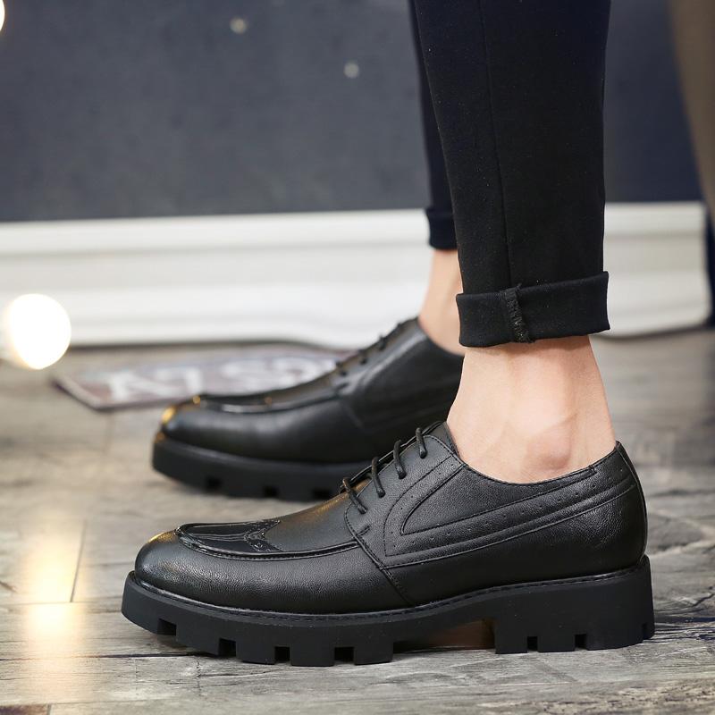 Модные мужские туфли-броги на толстой подошве, увеличивающие рост, универсальные туфли высокого класса для делового стиля, рабочая обувь для мужчин