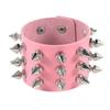 Spikes Rivet Wide Cuff PU Leather Punk Black Bracelets For Men Fashion Leather Bracelet Bangles Multilayer Wide Wrap Jewelry
