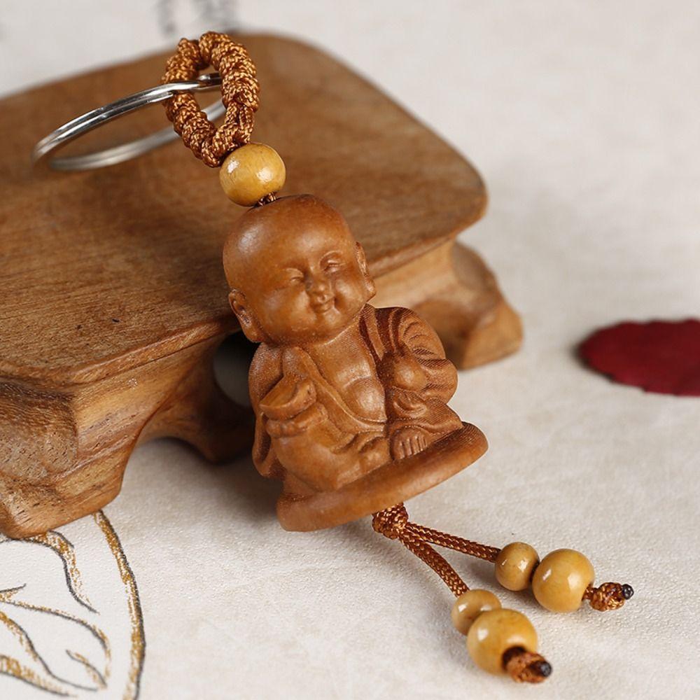 Брелок Авалокитешвара из персикового дерева, брелок с лотосом Шакьямуни, брелок с лотосом Авалокитешвара, подарок