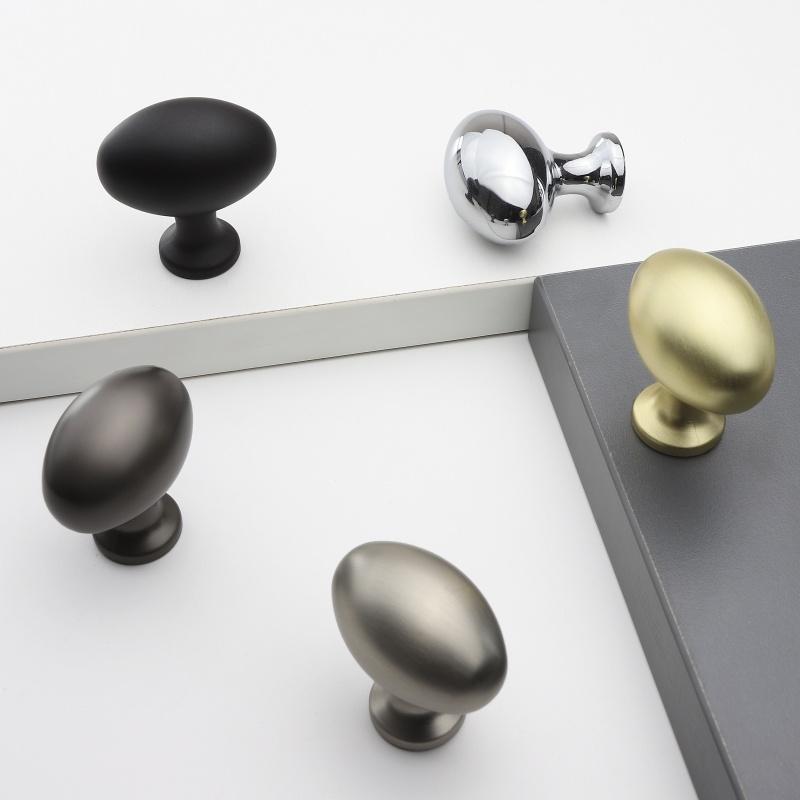 Oval Zinc Alloy Single-Hole Furniture Handles Available in Multiple Colors Suitable for Kitchen Cabinet Handles and Drawer Pulls