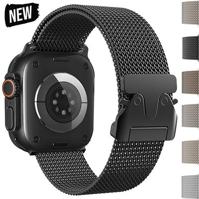 Ремешок Milanese для Apple Watch Band Ultra 2 49 мм 46 мм 44 мм 45 мм 41 мм 42 мм 40 мм 38 мм браслет-петля для iWatch Series S10 9 7 8 5 6 SE