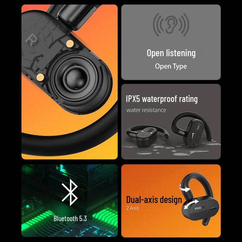 Philips TAA6708 Bone Conduction Open-Ear Sport Headphones