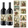 Santa Claus Xmas Tree Christmas Wine Bottle Sticker Snow Man Wine Bottle Cover Bar