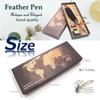 dilib feather pen fountain pen stand ink bottle set antique feather dip pen (black)