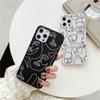 Черно-белый матовый чехол для телефона с абстрактным лицом и линиями лица для Iphone 11 12 13 Xs Pro Max Mini 7 8 6s Plus Se 3 2020 X Xr, силиконовый чехол