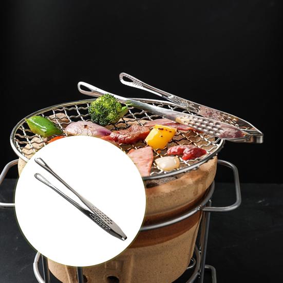 Зажим для барбекю Нержавеющая сталь Легкое управление одной рукой Здоровое приготовление пищи с полой конструкцией Гладкая поверхность