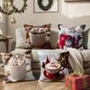 Creative Christmas Decorations For Cafes Coffee Third Pillow Case Silky Short Plush With Invisible Zipper Dustproof Sofa Cushion
