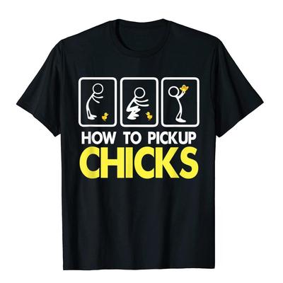 How To Pick Up Chicks Shirt Cute Pick Chicks Print Tee Graphic Tee High Quality Mens and Womens Short Sleeve Tees Mens Tops