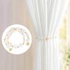 Magnetic Curtain Tiebacks Strong Magnets No Holes Holdbacks Camellia Shell Shape Curtain Tie for Living Room Bedroom Kitchen Bathroom