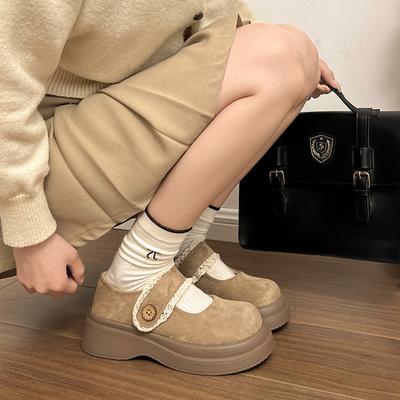 Японские туфли Мэри Джейн в стиле jk college с круглым носком, кружевом и застежкой велкро, женские, новые осенние 2025, ретро туфли Мэри Джейн