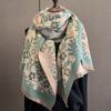 Gentle Lady Style Floral French Imitation Cashmere Scarf Female Winter Warm Scarf Shawl