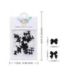 50Pc Black White Resin Bow Tie Nail Charms Decorations Cute Bowknot Rhinestone Nails Accessories for DIY Korean Manicure Designs