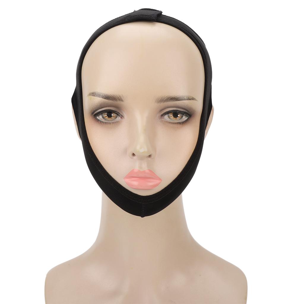 Slimming Face Strap Black Portable Light Weight Massage Breathable V Line Shaping Face Belt M