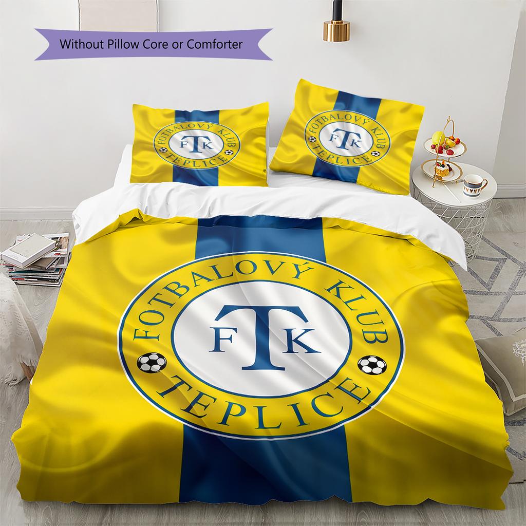 Teplice team logo Pattern Bedding Home Decoration Birthday Gift (1 * duvet cover + 2 * pillowcase, without core)