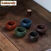 2 Pcs/set Yixing Raw Ore Purple Clay Teacup Meditation Cup Boutique Handmade Tea Bowl Master Tea Cup Chinese Zisha Tea Set 50ml