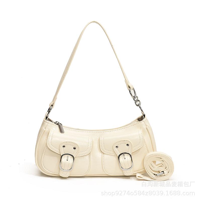 Retro Foreign Shoulder Women's Bag 2025 New Popular Niche Design Hand Carry Fashion Baguette Bag Korean Version Armpit Bag
