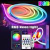 5V RGBIC Neon LED Strip Lights Neon Rope Light With Music Sync DIY RGBIC Dreamcolor Chasing Strip Tape For Home Decor Lighting