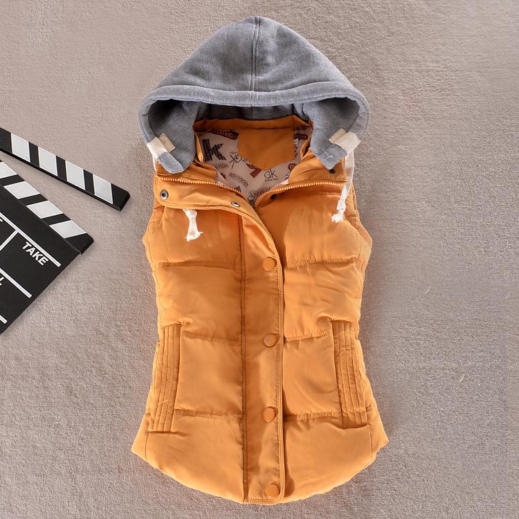 Autumn and winter cotton vest women's clothing large size vest hooded short thermal vest