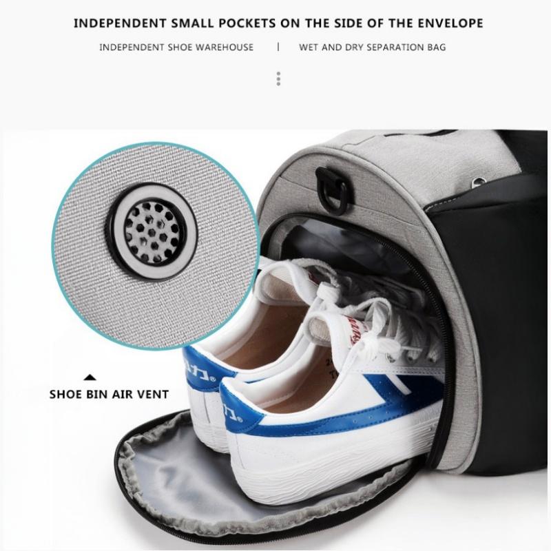 Модная портативная спортивная дорожная сумка на открытом воздухе. Практичная независимая сумка для обуви. Дорожная сумка. Разделительная сумка для сухого и влажного багажа. Цилиндрический туристический бизнес-пакет.