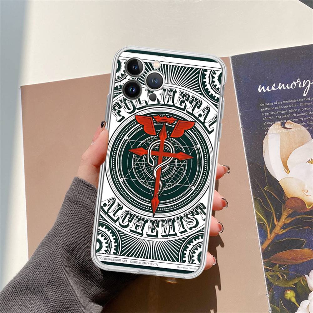 Аниме F-Fullmetal A-Alchemist Прозрачный чехол для телефона для iPhone 16 15 14 13 12 11 Pro Max Plus Мягкая накладка