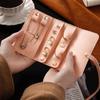 Сворачивающаяся сумка для хранения украшений из ПУ-кожи, держатель для колец, портативный мешочек для украшений, для путешествий