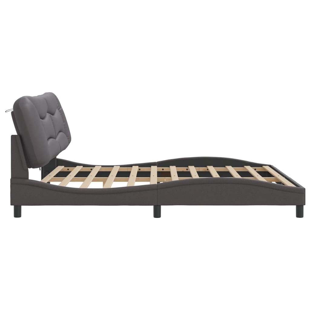 LED Bed Frame without Mattress Hvar Gray 200x200 cm
