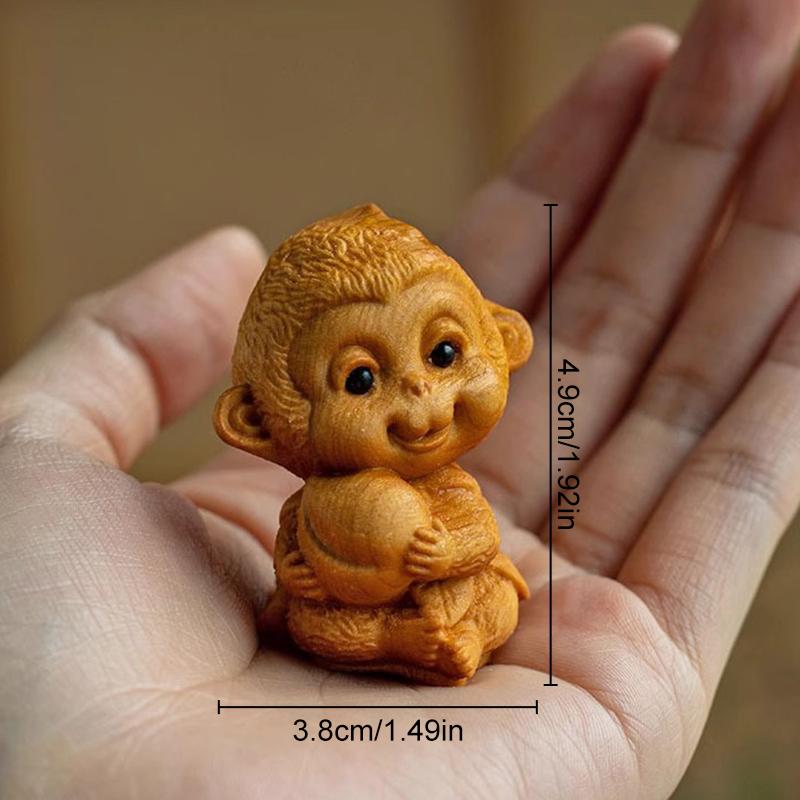 Wooden Chinese Zodiac DIY Handmade Carved Ornaments Animals For Necklace Keychains Pendants Jewelry Accessories