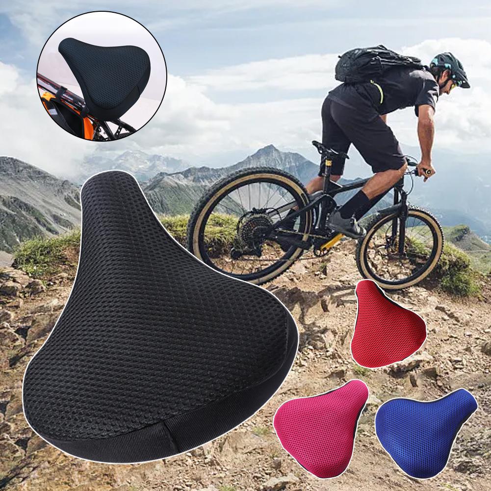 Bicycle Saddle 3D Soft Bike Seat Cover Cycling Silicone Cycling Seat Bike Bicycle Saddle Comfor T1V4