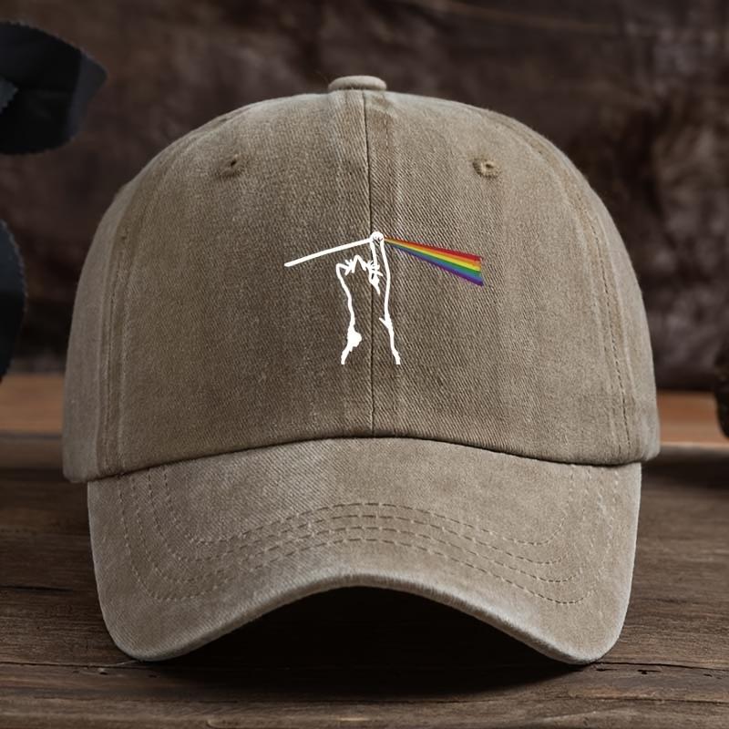 Cat Rainbow Print Baseball Cap Unisex Outdoor Sun Protection Visor Hat Fashion Versatile Peaked Hat Trend