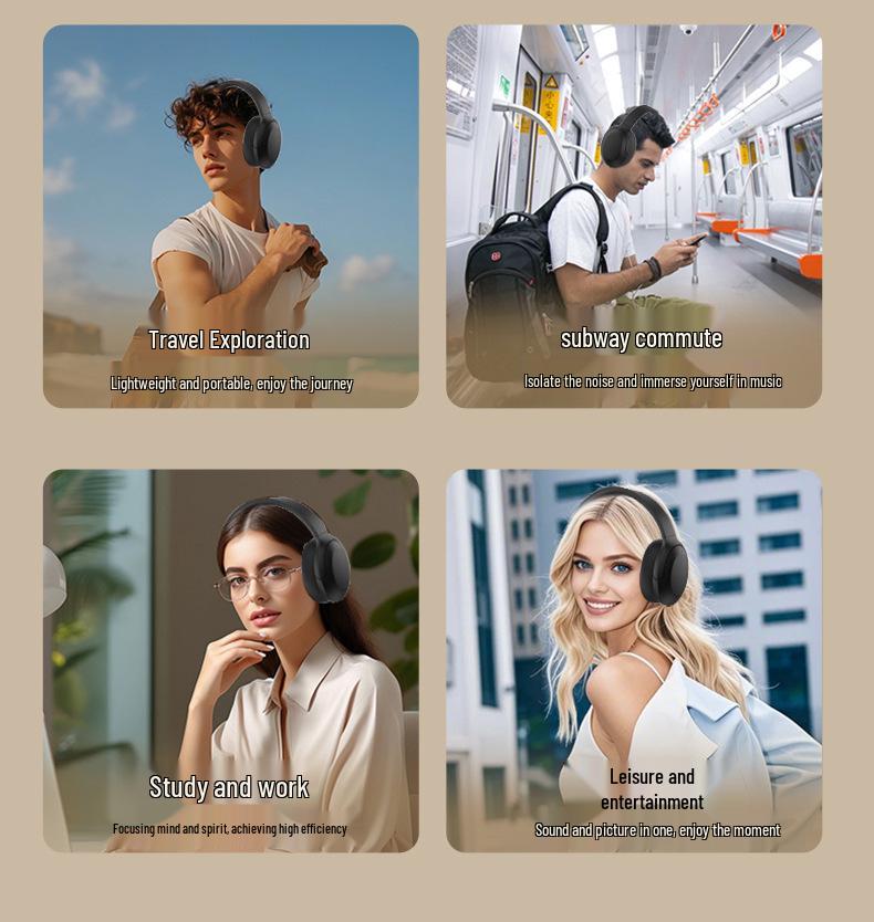 P3965ANC Складные Bluetooth накладные наушники с активным шумоподавлением