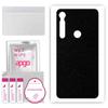 apgo Protective Skin Sticker for the Back Compatible with Motorola One Macro, Wrap Film, Foil, Vinyl - Pattern Matte Black