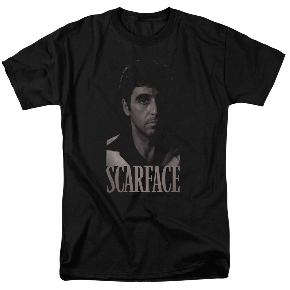 26 Scarface B&W Tony T Shirt Licensed Gangster Movie Tony Montana Retro Tee Black Unisex T-Shirt