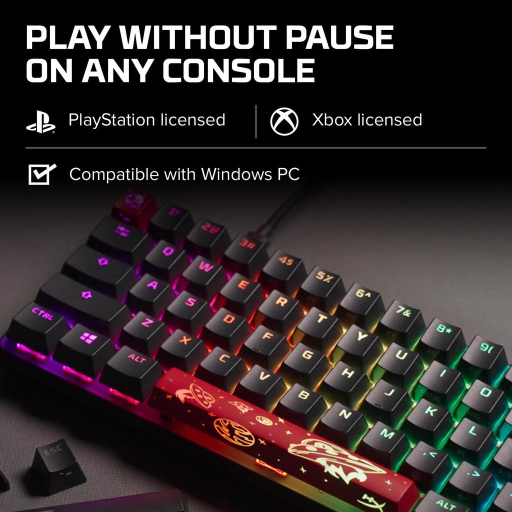 HYPERX Механическая игровая клавиатура Alloy Origins 65 Compact RGB с переключателями HyperX Aqua, гарантия производителя - Ориентирована на геймеров, 2 года (56R64AA#ABA)