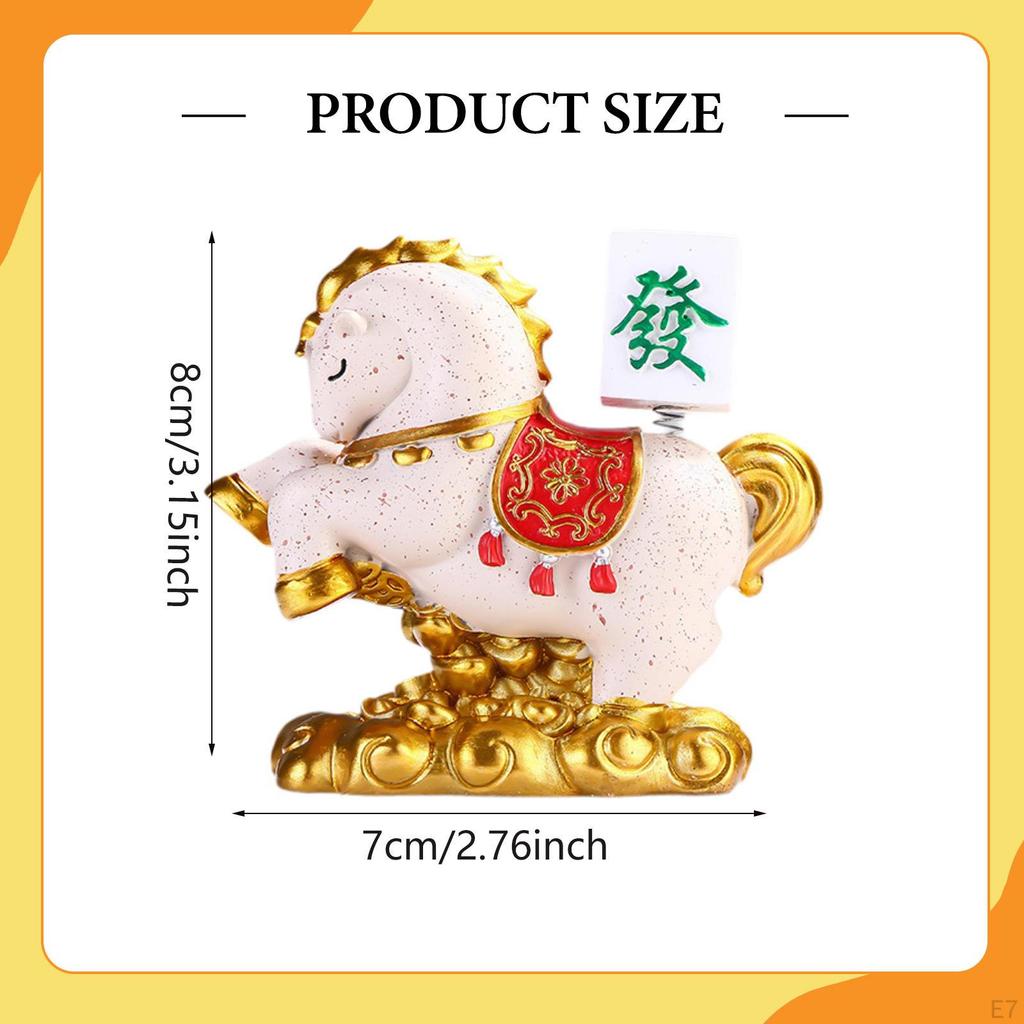 Фигурка лошади Китайский фэншуй Смола Подарок на новоселье Настольное украшение Скульптура животного