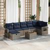 VidaXL Garden Lounge Set 8 Pcs with Grey Cushions Wicker 3325827