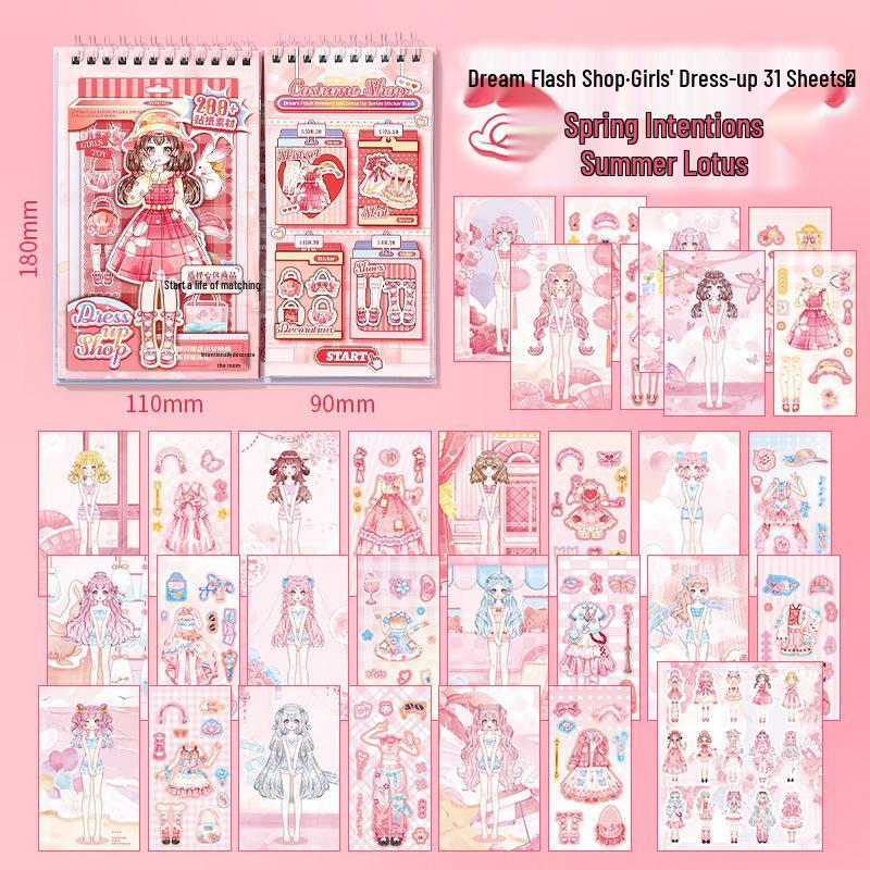 Xinmo Dress-Up Game Sticker Book: Energetic Princess Makeup for Little Girls