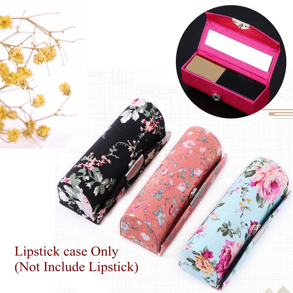 Fashion Gift Makeup Storage Flower Designs Mini Mirror Lip Gloss Box Jewelry Holder Lipstick Case
