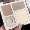 Натуральная стереоскопическая палетка пудры для макияжа хайлайтера и теней для лица, матовый бронзер для контуринга, четырехцветный многофункциональный хайлайтер, косметика