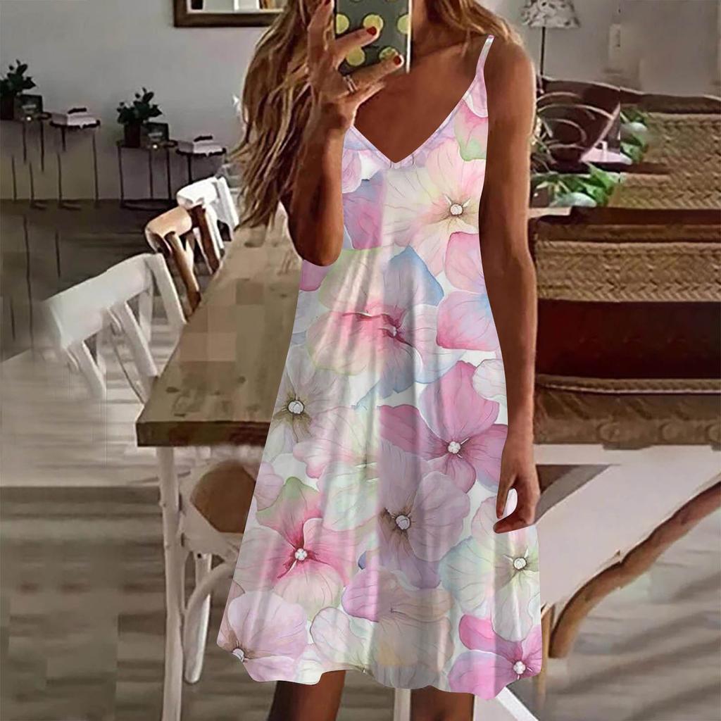 Женское платье, повседневная пляжная юбка с принтом, сарафан