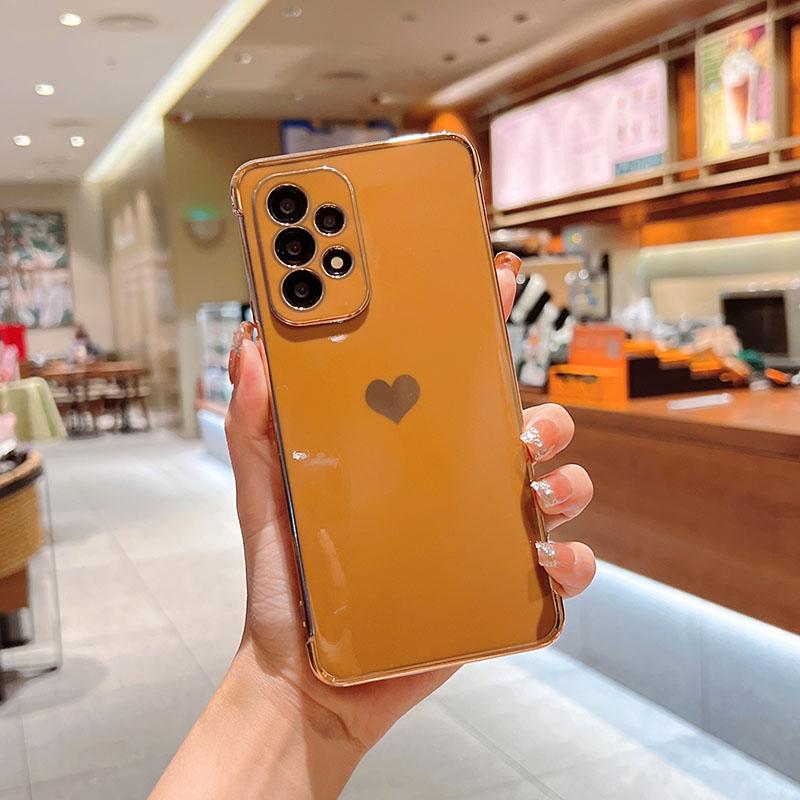 Чехол для телефона с сердечком и боковым рисунком для Samsung Galaxy A12 M12 A13 A13LIE A04S A14 A15 A23 A24 A33 A34 A52 A53 A54 4G 5G S22 S23 S24Cover
