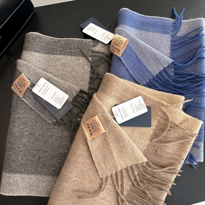 Classic 100 Frame Color Matching Wool Scarf Unisex Couple Style Autumn and Winter Warm Scarf