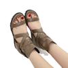 Fashion Women's Casual Sandals with Retro Design Wedge Heels Buckle Straps and Soft Sole for Everyday Wear
