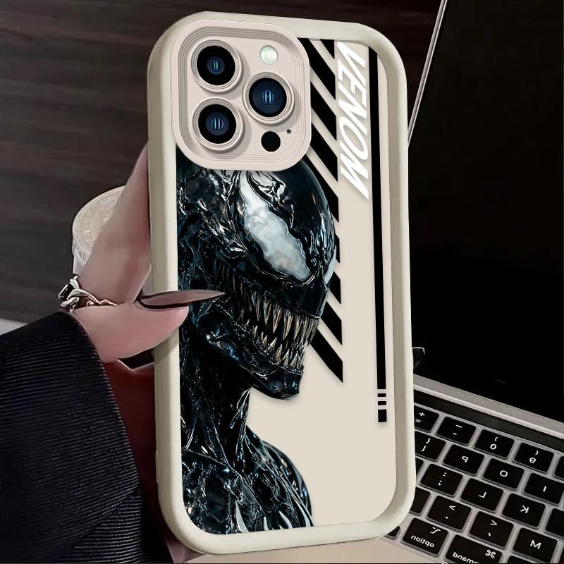 Marvel Venom Carnage Phone Case For iPhone 17 Air 16 16E 15 14 13 12 11 Pro Max X XS X S Max XR SE 2020 SE4 7 8 Silicone Cover