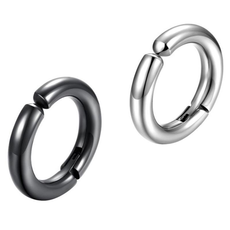 Унисекс Корейские Хип-Хоп Минималистичные Серьги-Кольца и Каффы из Титановой Стали